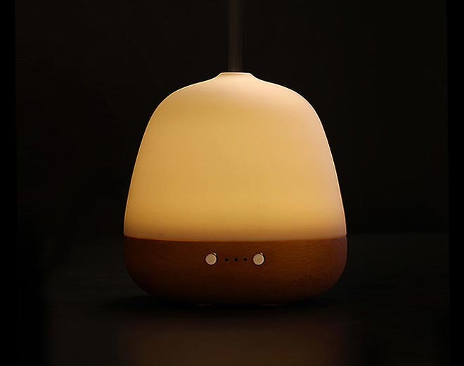 Mia-Wooden Base Mini Electric Ultrasonic Diffuser With Light