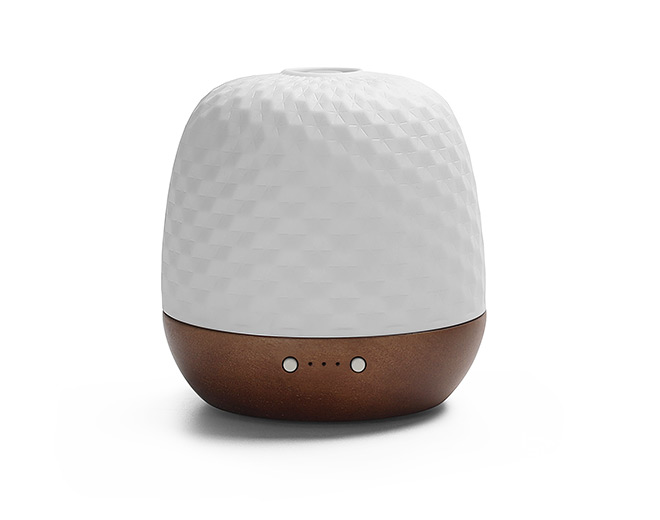 starry handmade porcelain cover ultrasonic diffuser with warm yellow light 