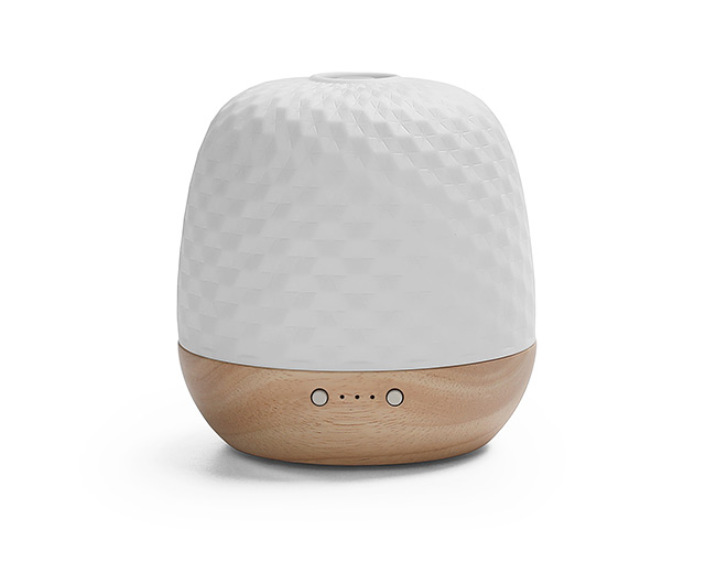 starry handmade porcelain cover ultrasonic diffuser with warm yellow light